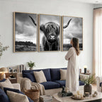 Scottish Cow Wall Art Canvas Print, Longhorn Wall Art
