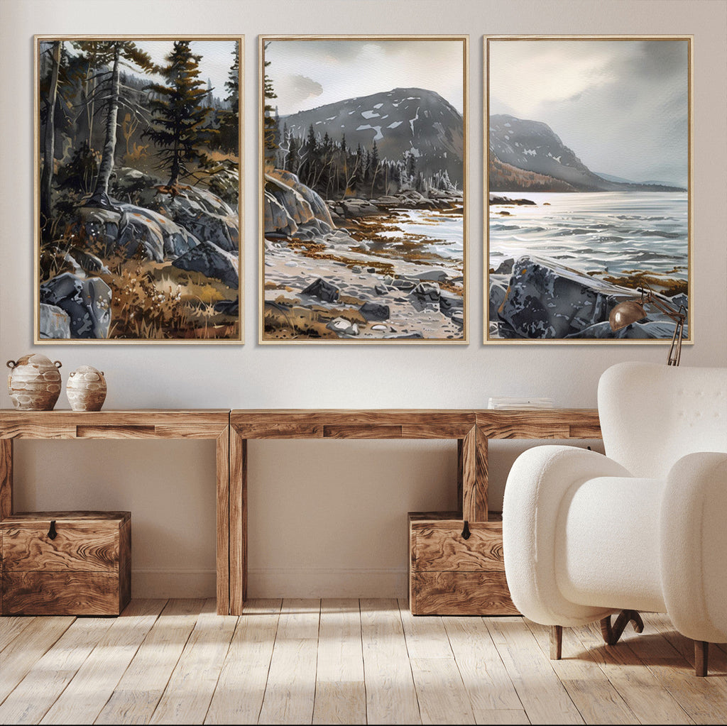 Serene Coastal View of Acadia National Park