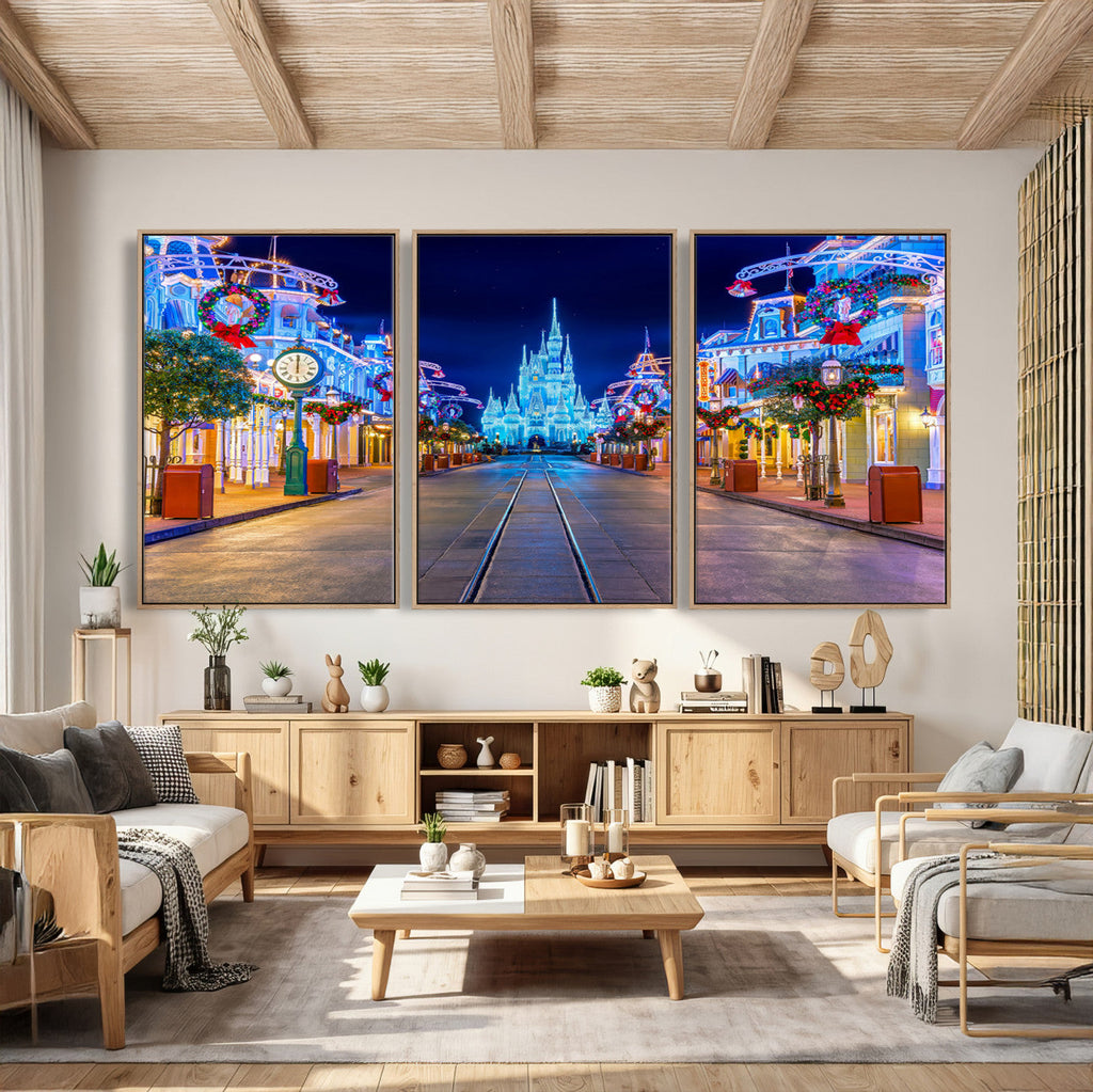 Disney Castle Wall Art | Large Magic Kingdom Canvas Artwork
