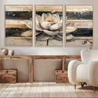 Lotus Flower Wall Art | Framed Abstract Floral Canvas