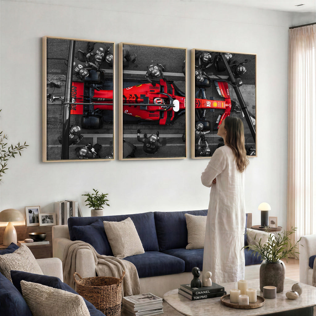 Ferrari Pit Stop Canvas Wall Art | Precision and Speed
