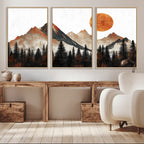 Modern Abstract Mountain Canvas Wall Art Print