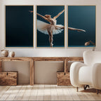 Ballet Dancer Wall Art | Framed Graceful Pose Canvas