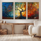 Yggdrasil Tree of Life Mosaic Stained Glass Wall Art Canvas Print