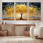 Golden Autumn Tree Wall Art | Framed Fall Leaves Canvas