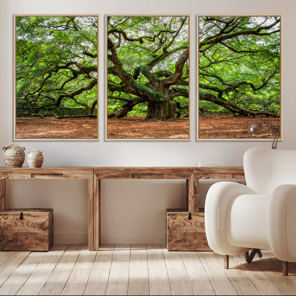 Majestic Oak Tree Wall Art Canvas Print | Ancient Branches