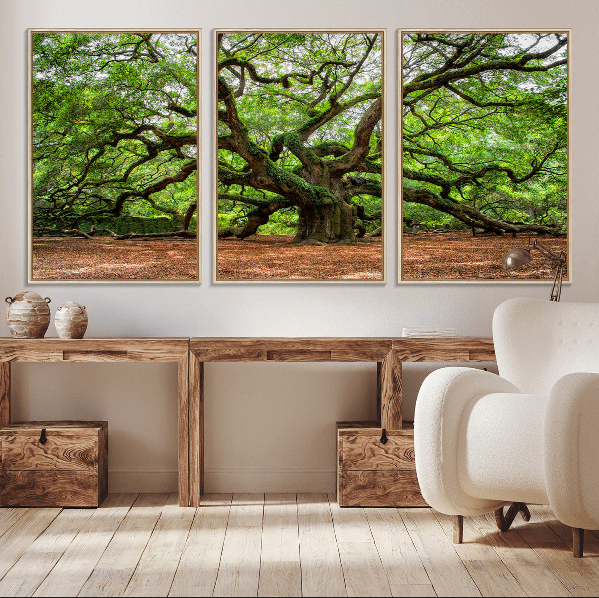 Majestic Oak Tree Wall Art Canvas Print | Ancient Branches