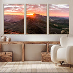 Mountain Sunrise Wall Art Canvas Print | Alpine Ridge Morning Light