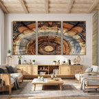 Tree Rings Wall Art Canvas Print, Rustic Wood Grain