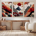 Abstract Mountain Wall Art | Framed Vibrant Landscape Canvas