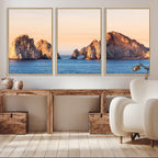 El Arco Wall Art Canvas Print, Framed Cabo San Lucas Ocean Arch Coastal Art
