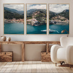 Amalfi Coast Wall Art | Framed Italian Seaside Canvas