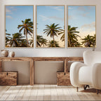 Palms Wall Art Canvas Print, Framed Tropical Coastal Nature Scene