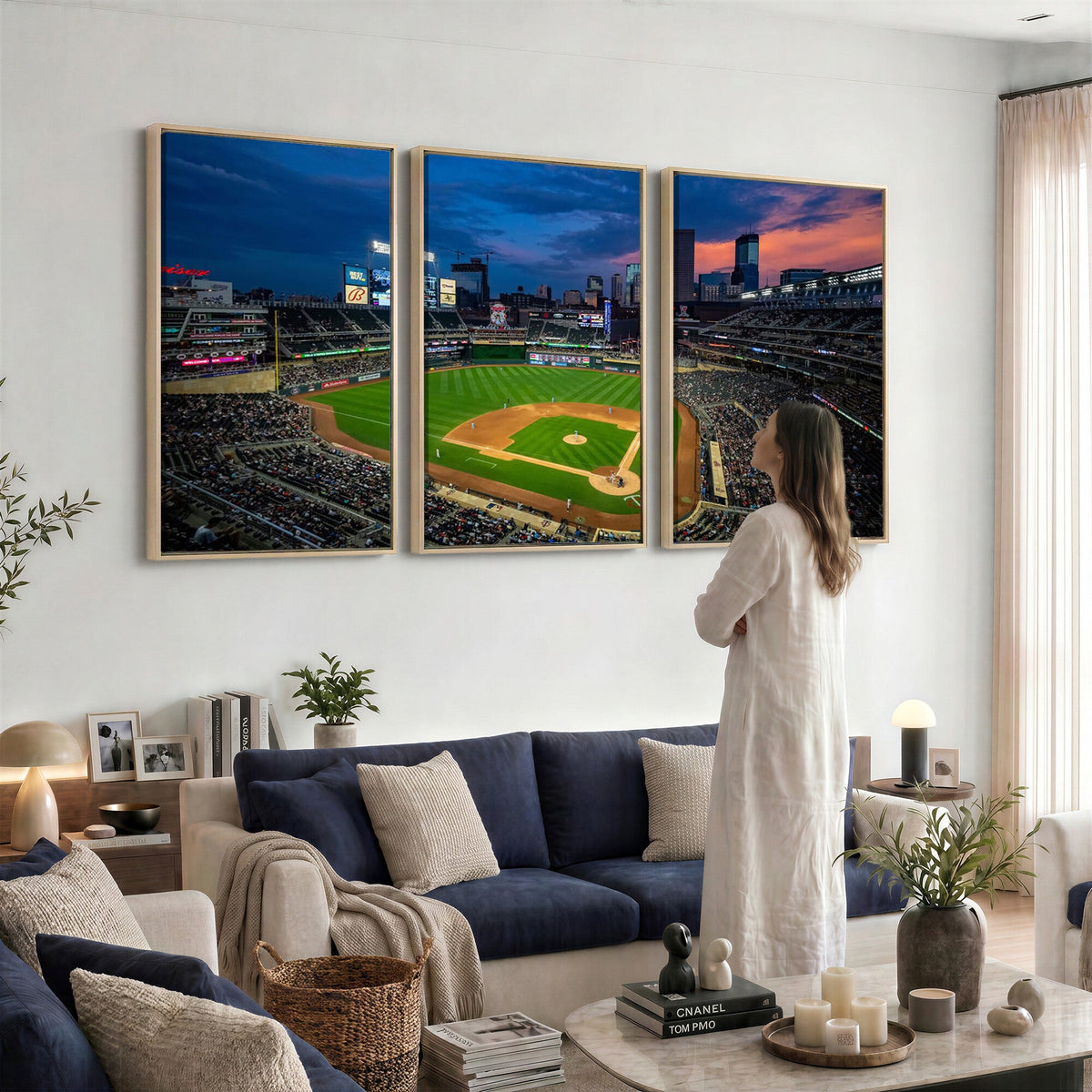 Target Field Wall Art Canvas Print, Baseball Stadium Scene