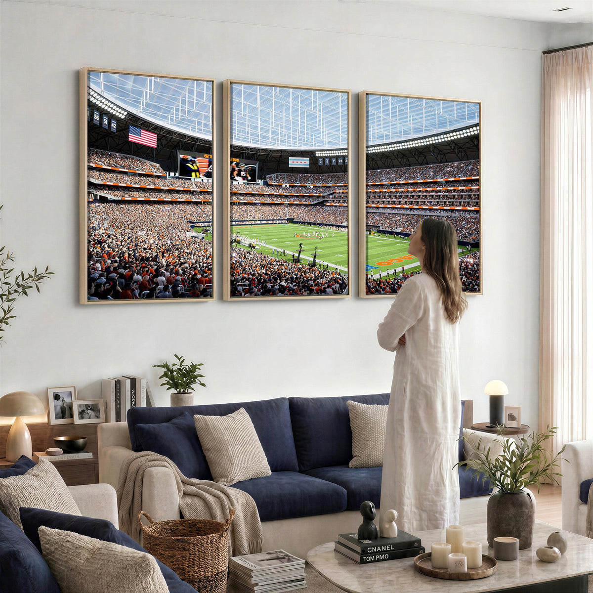 Chicago Bears Soldiers Field Wall Art Canvas Print, Framed and Ready to Hang