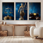 Justice Scales Statue Wall Art, Lady Justice Canvas Print