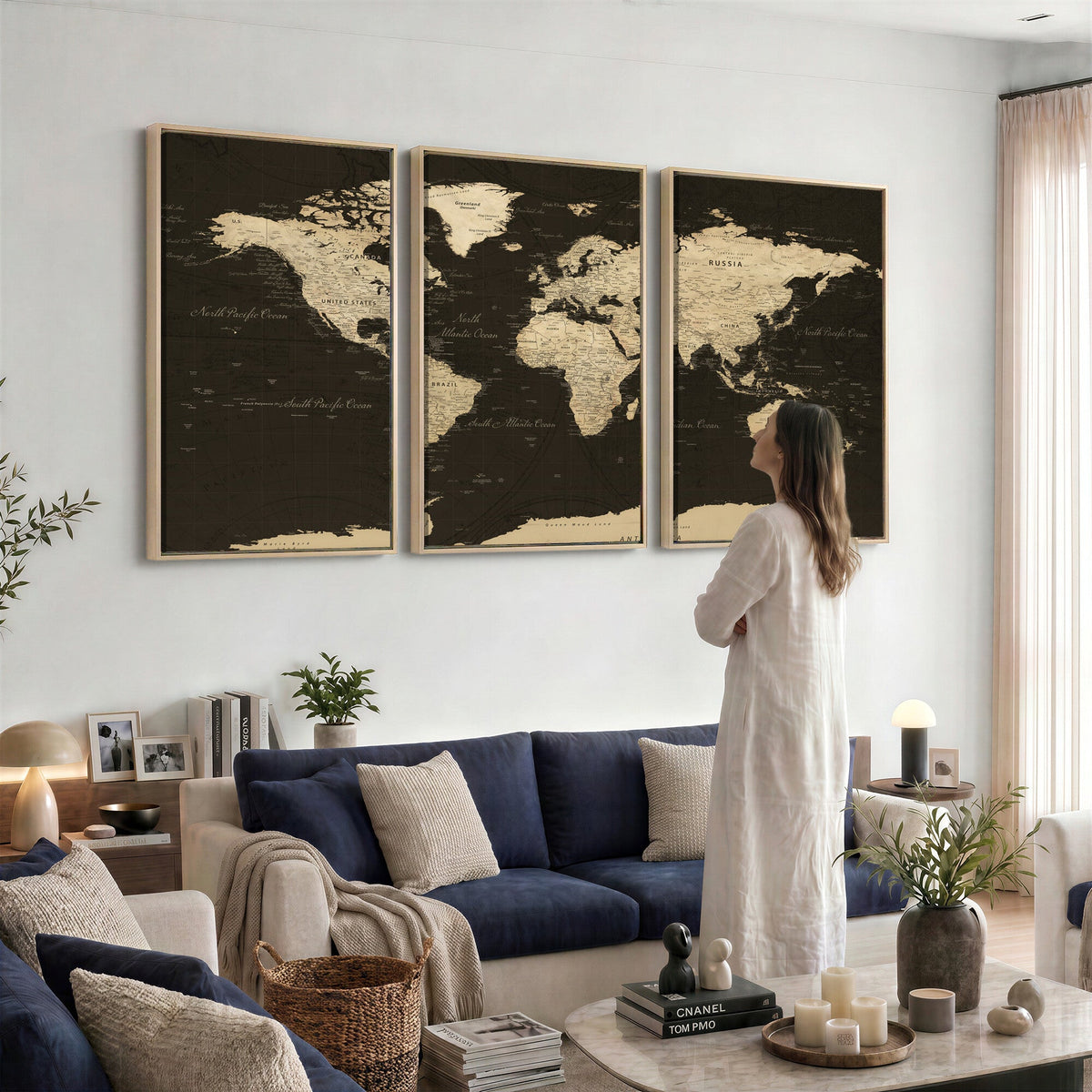 World Map Canvas Print | Framed World Map Wall Art for Couples