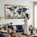 Rustic World Map Canvas Print | Framed Wall Art for Couples