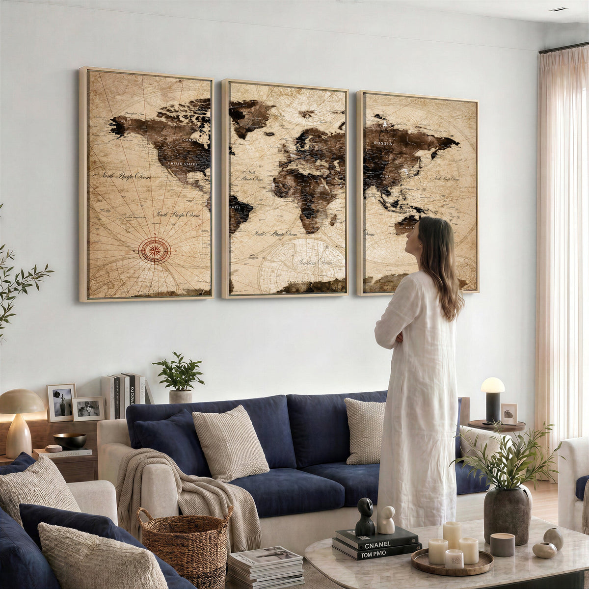 World Map Wall Art Canvas Print