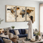 World Map Canvas Art Print | Framed Travel Map Wall Art