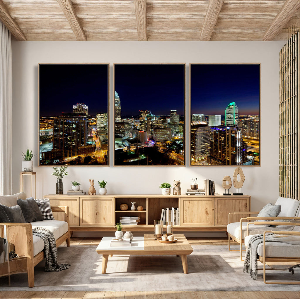 Atlanta Skyline Wall Art Canvas Print | Modern Cityscape