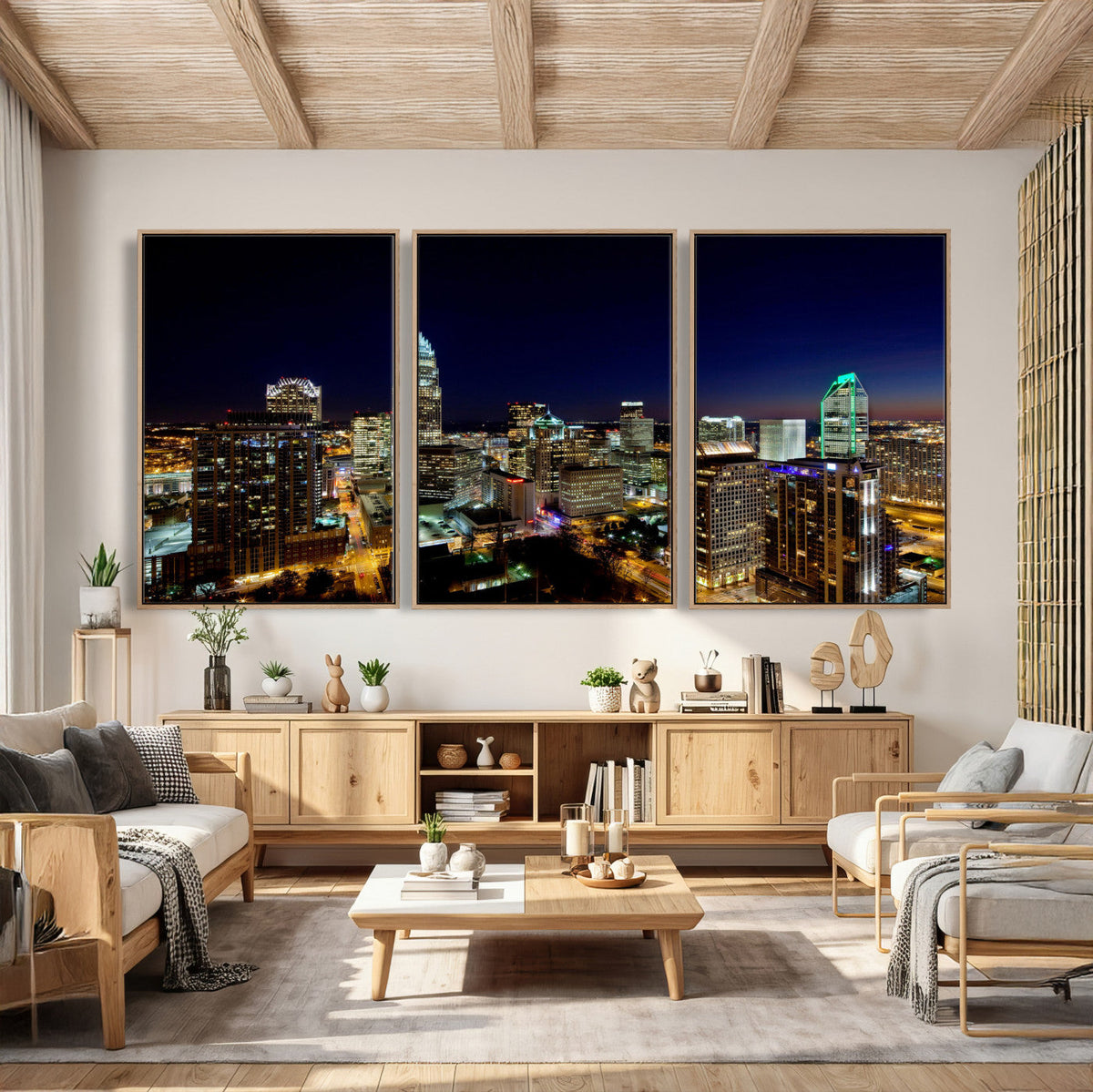 Atlanta Skyline Wall Art Canvas Print | Modern Cityscape
