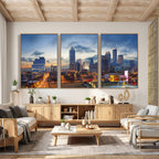 Atlanta Skyline Wall Art Canvas Print, Atlanta Downtown Night Cityscape