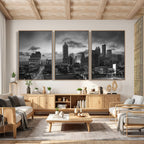 Atlanta Skyline Wall Art Canvas Print, Atlanta Downtown Night Cityscape