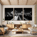 Atlanta Skyline Wall Art Canvas Print, Atlanta Downtown Night Cityscape
