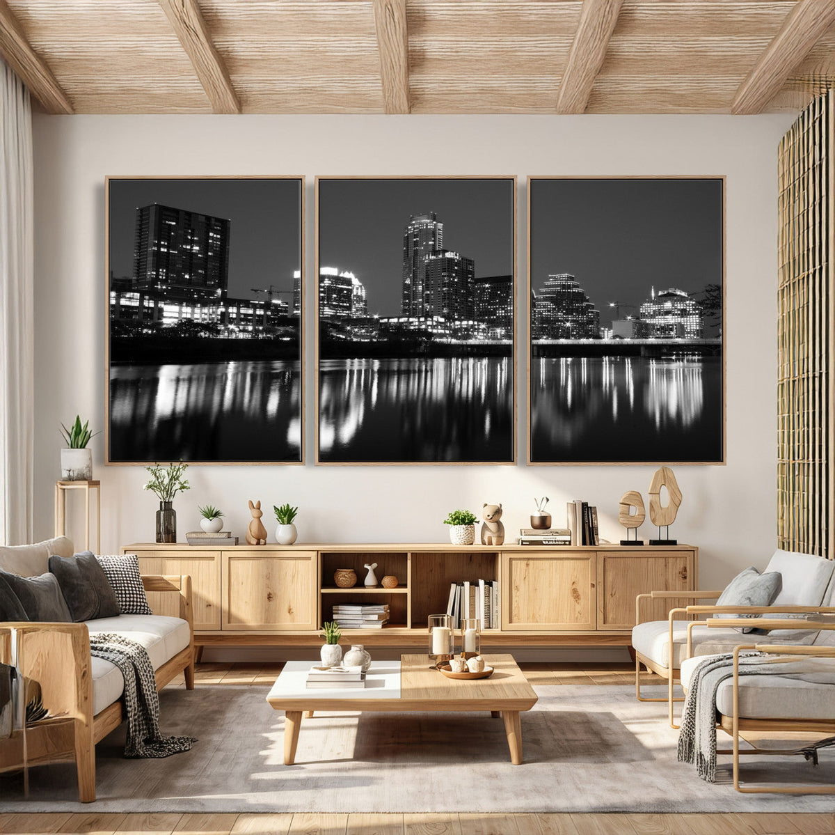 Austin Skyline Wall Art Canvas Print, Austin Downtown Night Cityscape