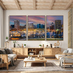 Baltimore Skyline Wall Art Canvas Print, Baltimore Downtown Night Cityscape