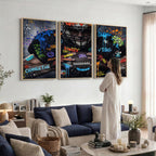 Graffiti American Football Player Street Art Wall Art Canvas Print