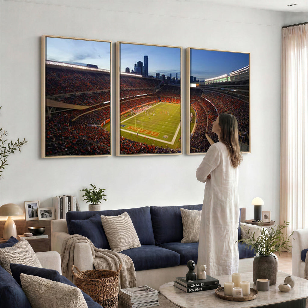 Chicago Bears Soldier Field Canvas Wall Art, NFL Stadium Panorama