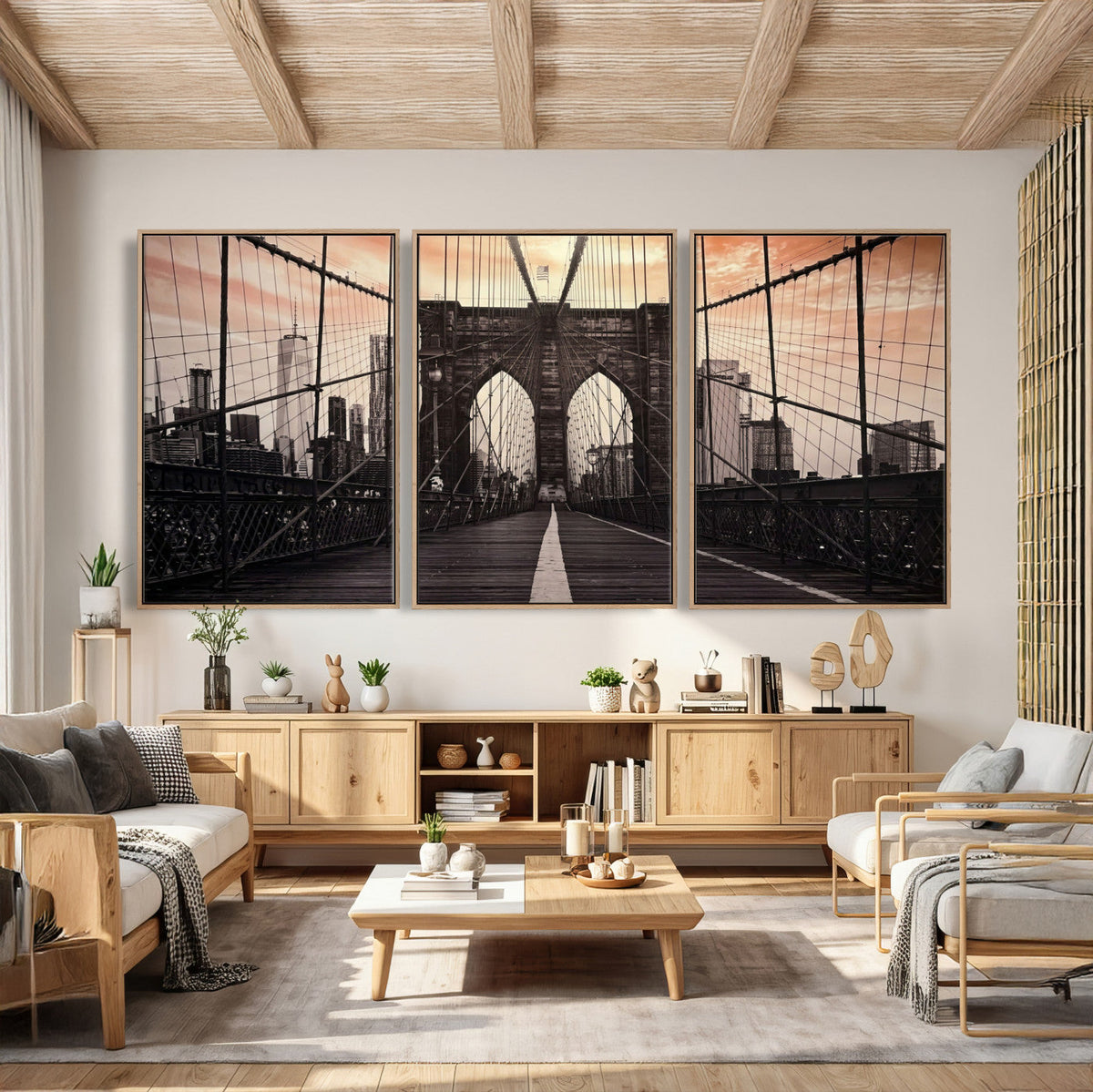 Brooklyn Bridge Canvas Wall Art, New York City Skyline Photography
