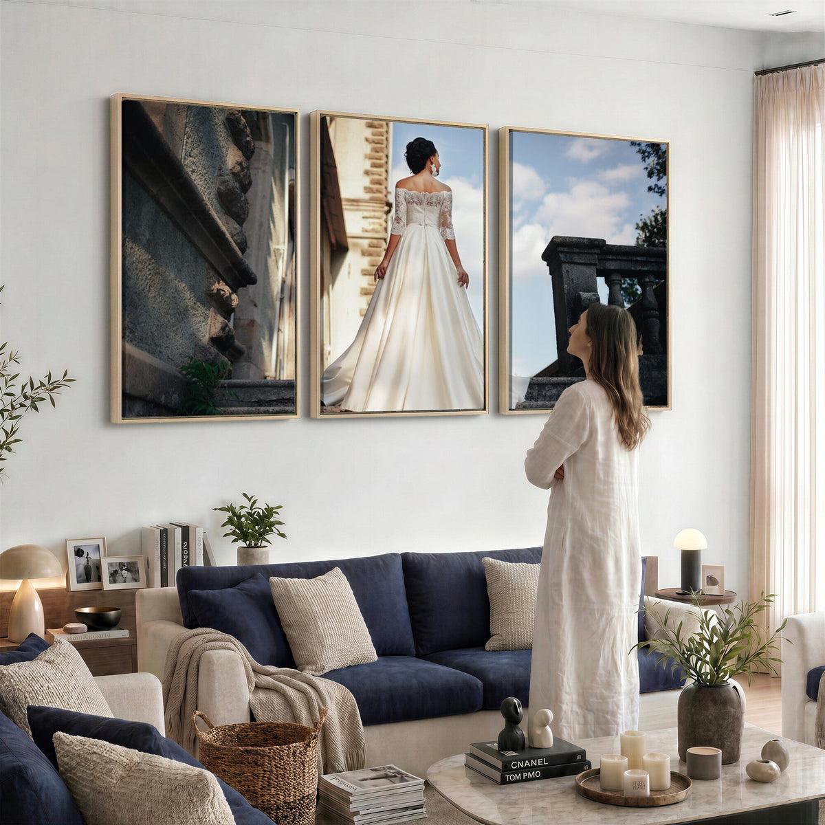 Custom 3 Panel Canvas Print, Personalized Photo Split Wall Art Set
