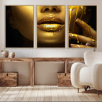 Gold and Women Wall Art Canvas Print