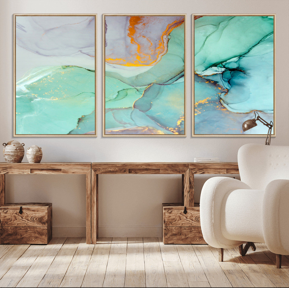 Colorful Marble Fluid Effect Canvas Wall Art Print