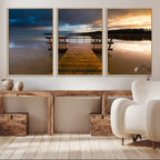 Serene Lake Pier at Sunset Canvas Print | Landscape Wall Art | Ready to Hang