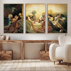 Last Supper Wall Art, Framed Jesus Canvas Print, Modern Biblical Religious Decor