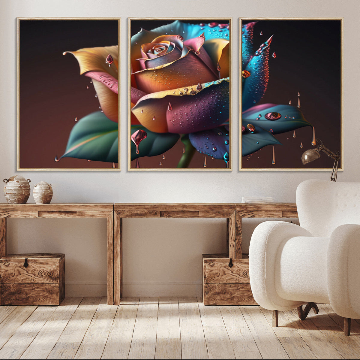 Abstract Rose Wall Art Canvas Print