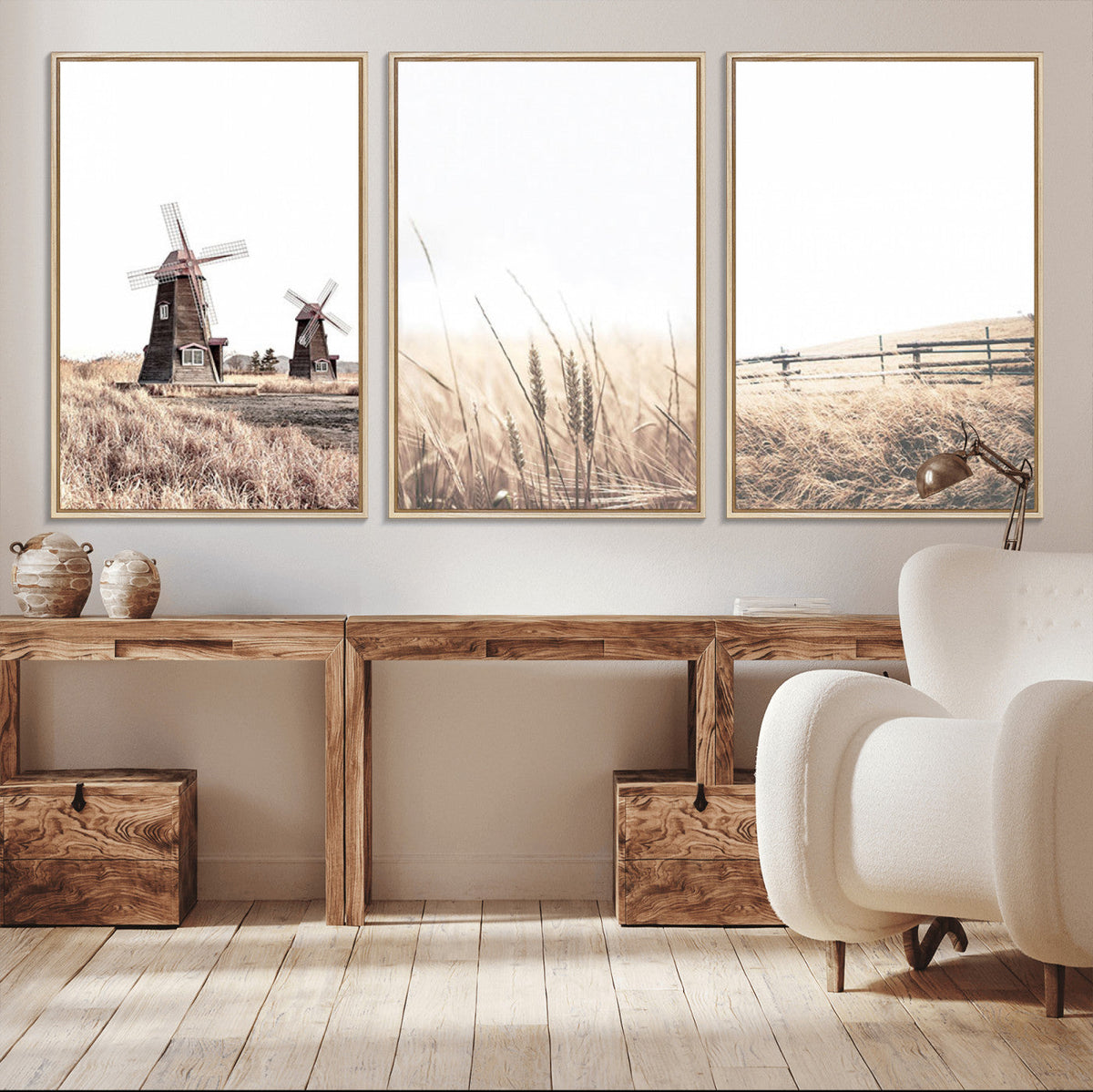 Farm Prints, Set of 6 Farmhouse Wall Art Canvas, Country House Decor