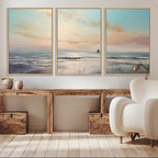 Abstract Ocean Wall Art, Boat Wall Art Canvas Print