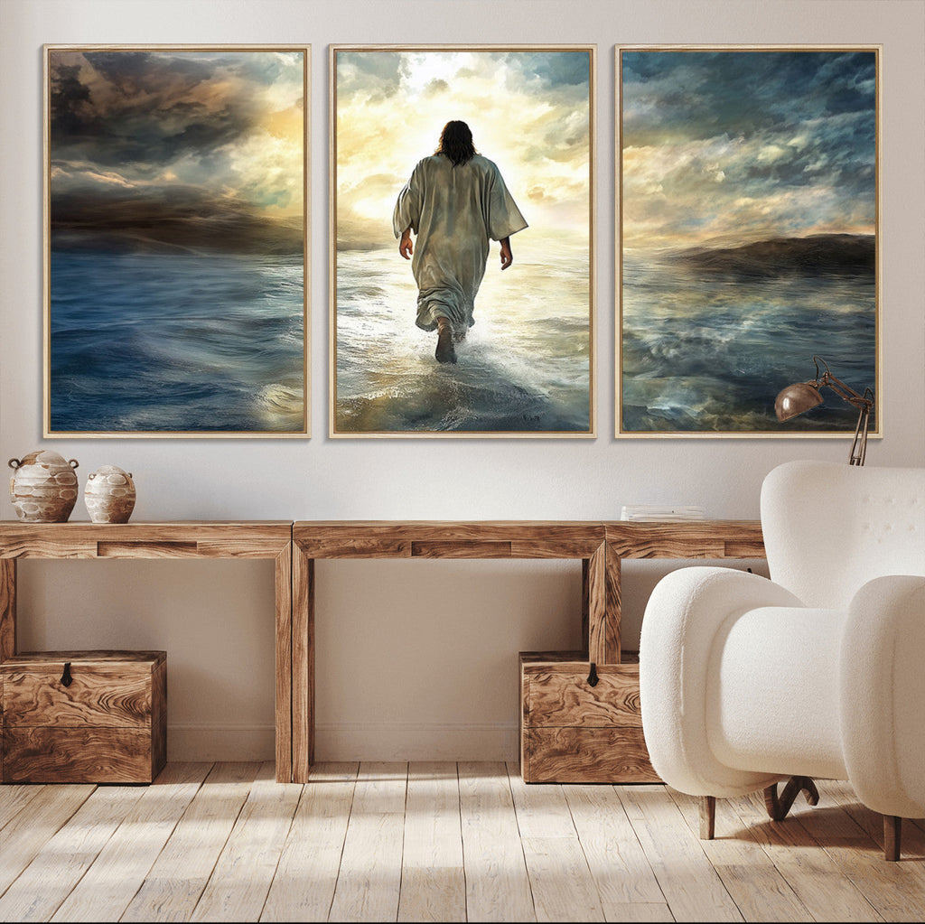 Jesus Walking on Water Wall Art | Canvas Print | Ready to Hang