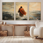 Jesus Walking on Water, Christian Wall Art, Jesus Christ Oil Painting Style Print