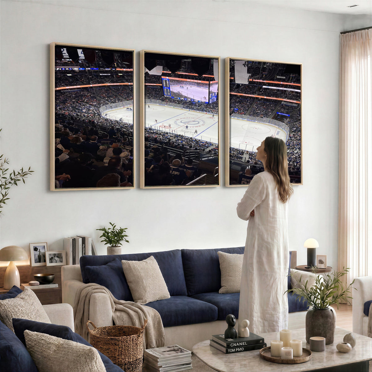 Amalie Arena Florida Wall Art Canvas Print, NHL Hockey, Framed and Ready to Hang
