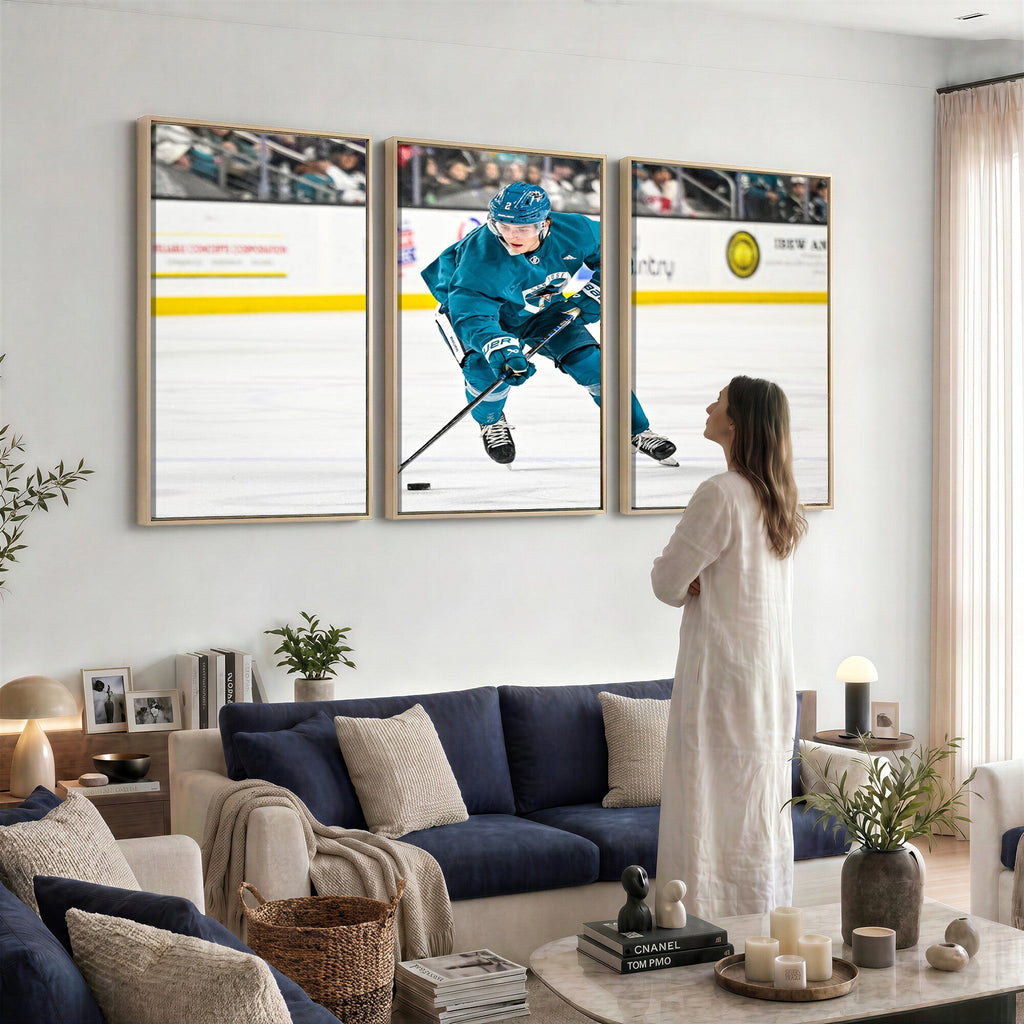 San Jose Sharks Ice Hockey Player Wall Art Canvas Print