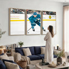 San Jose Sharks Ice Hockey Player Wall Art Canvas Print
