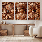 Indian Woman Statue Wall Art Canvas Print