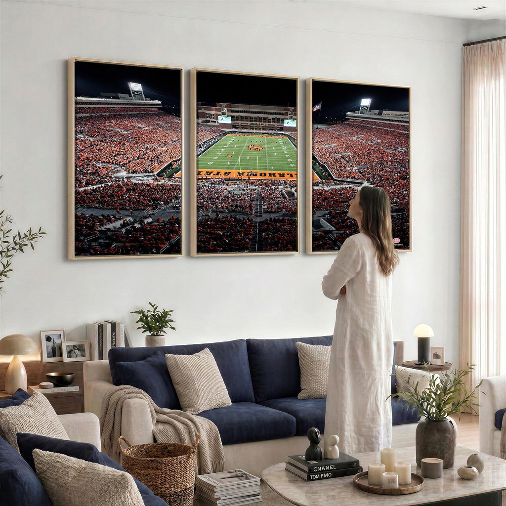 Boone Pickens Stadium Wall Art Oklahoma State Cowboys Print