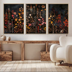 Large Floral Painting Print Illustration Flowers Canvas Wall Art